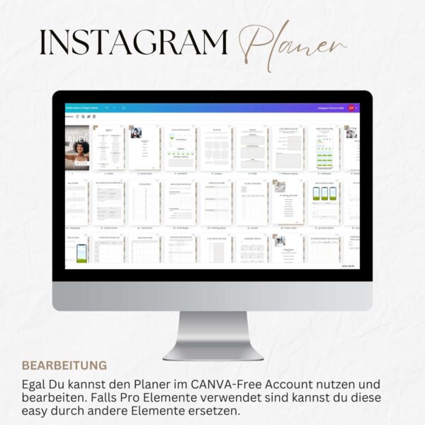Mockup produkt digitaler download Instagram Planer inhaltsverzeichnis in CANVA