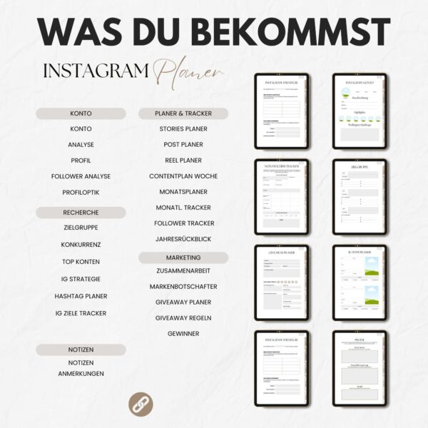 Mockup produkt digitaler download Instagram Planer inhaltsverzeichnis