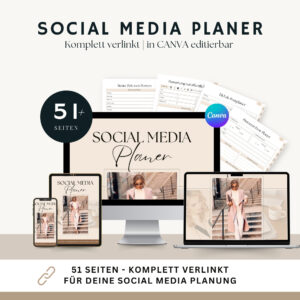 Mockup vom Produkt Social Media Planer digitaler Download