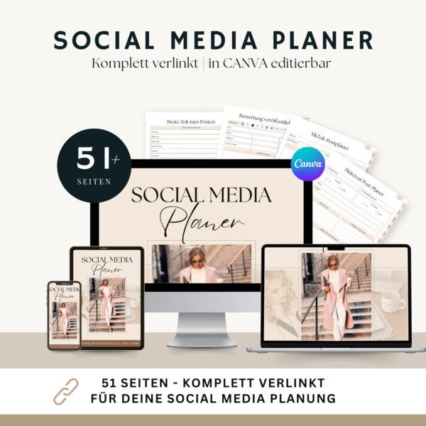 Mockup vom Produkt Social Media Planer digitaler Download