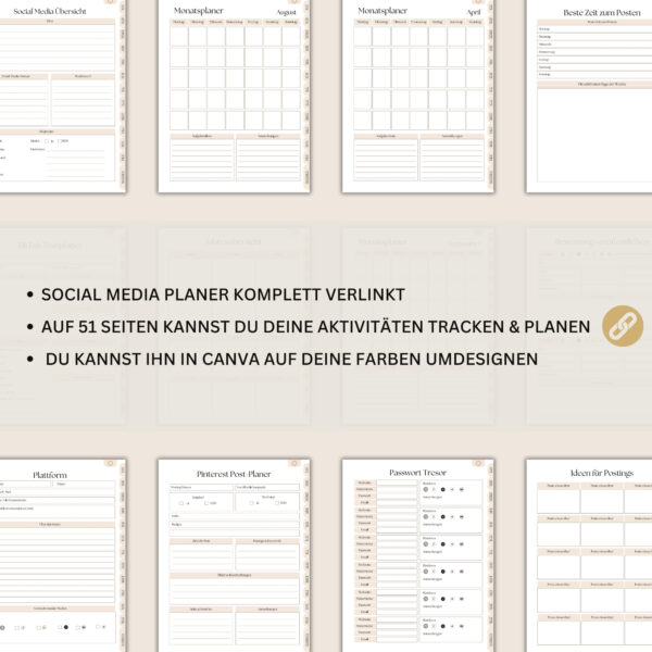 Mockup von Social Media Planer mit kurzer Beschreibung
