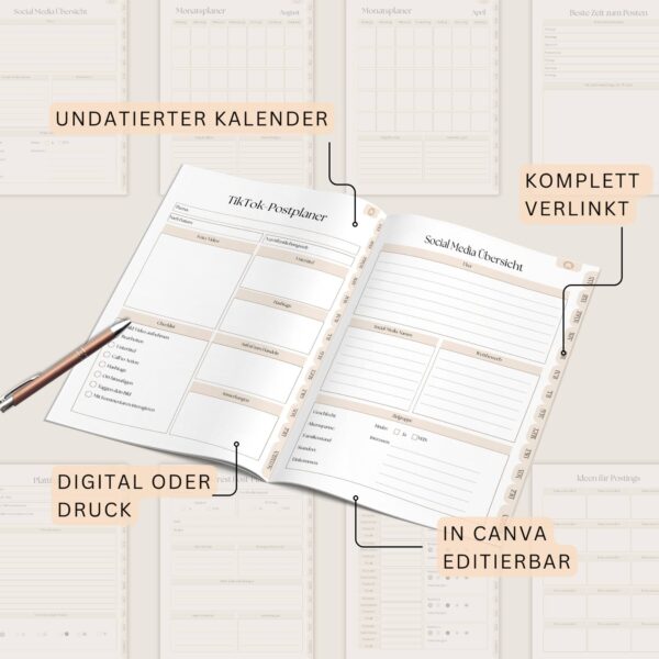 Mockup von Instagram Planer als Broschüre